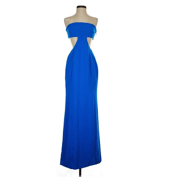 House of CB Altana Vibrant Blue Strapless Maxi Dress with Cutout - Picture 2 of 16